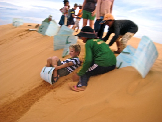 Sand Sledding in Vietnam.