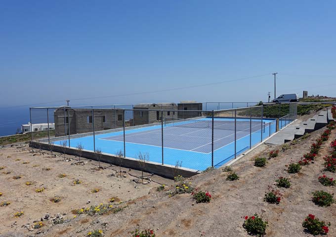 The resort also features a tennis court with sea views.