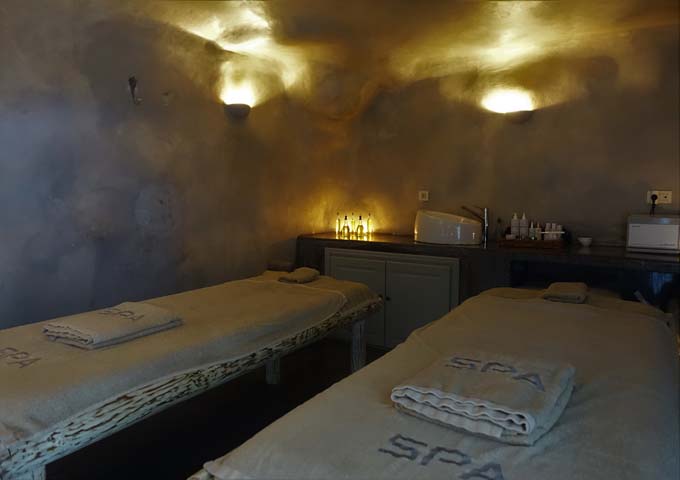 Cave-style treatment rooms at the Andronis spa.