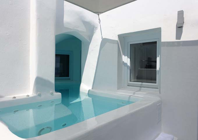 The cave pool ends in a jacuzzi on the terrace.