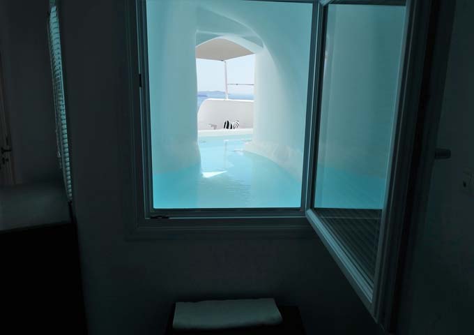 The highlight of the room is the river pool accessible through the bathroom.