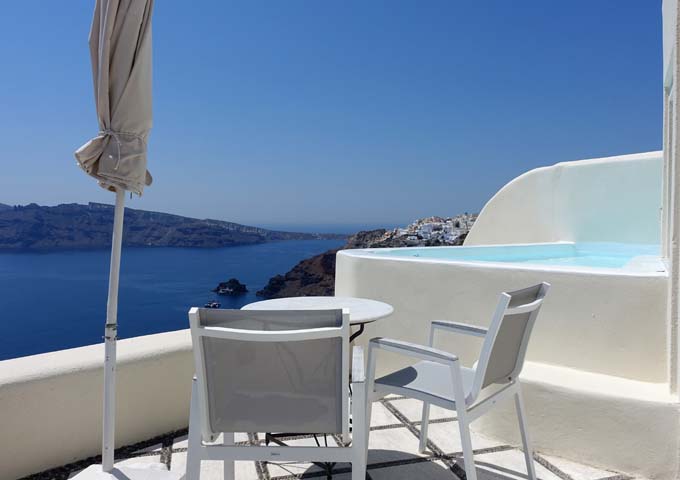 The suite's private terrace also has a private, heated plunge pool.