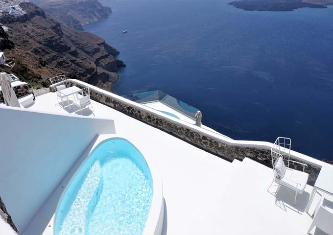 All suites have private pools with amazing caldera views.