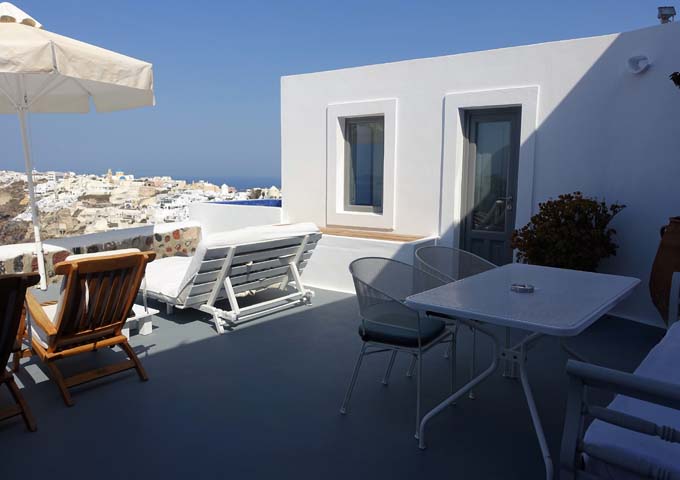 The terrace is very well-furnished, and has a private jacuzzi.