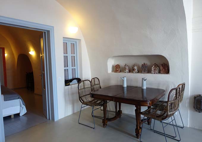 The dining area in the villa is very cozy.