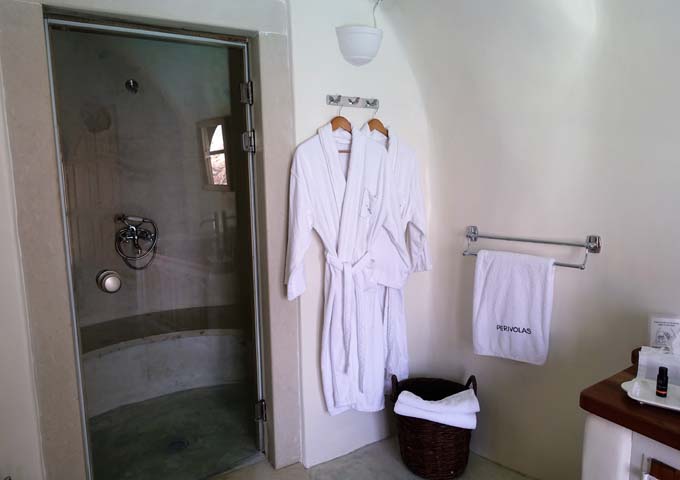 The suite also has a walk-in shower and steam room.