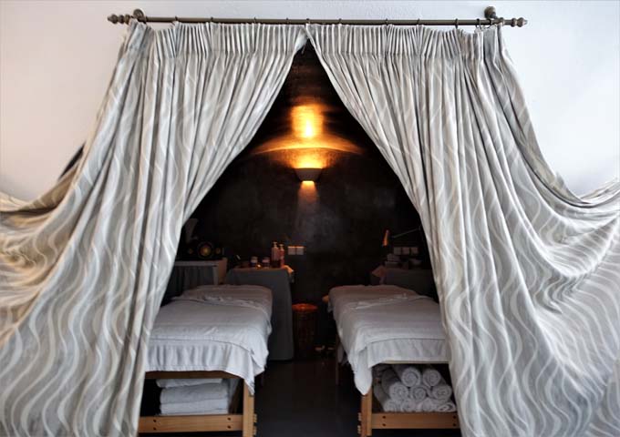 The spa also has a cave-style treatment room for 2.