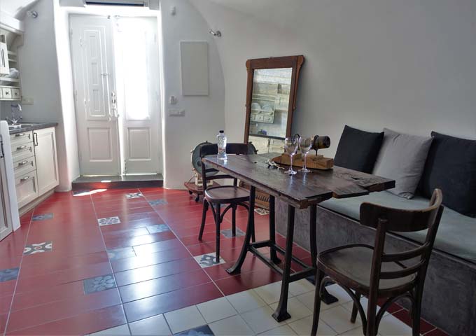 The villa has a large dining area and kitchen.