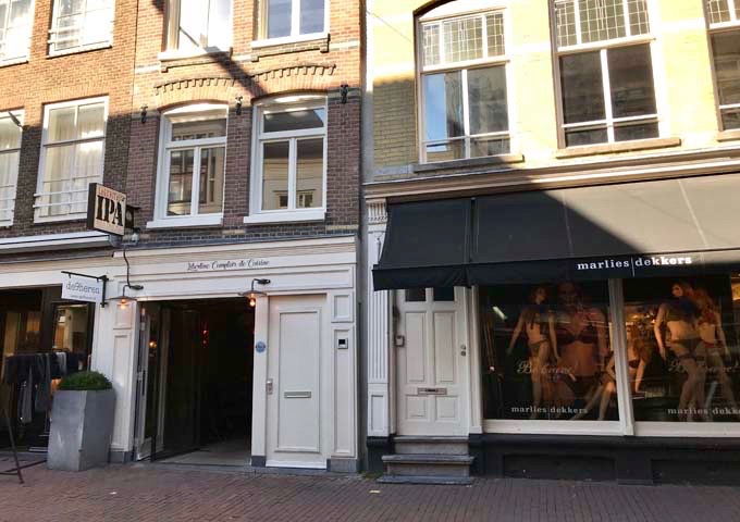 French restaurant Libertine Comptoir de Cuisine and lingerie store Marlies Dekkers are next door to each other.