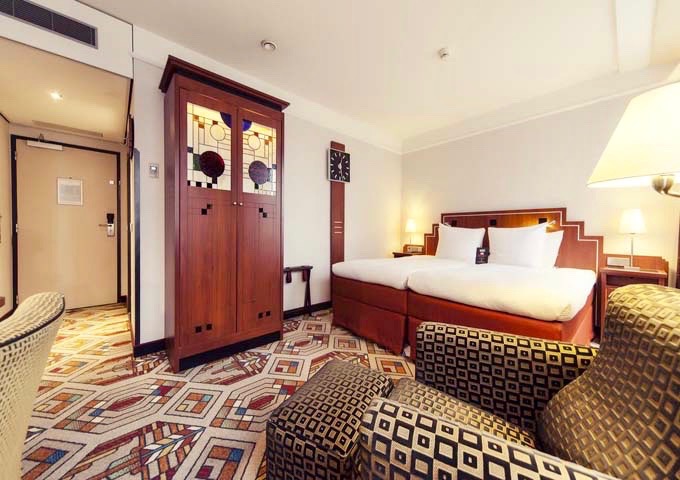 The Deluxe Double rooms feature Art Deco designs.