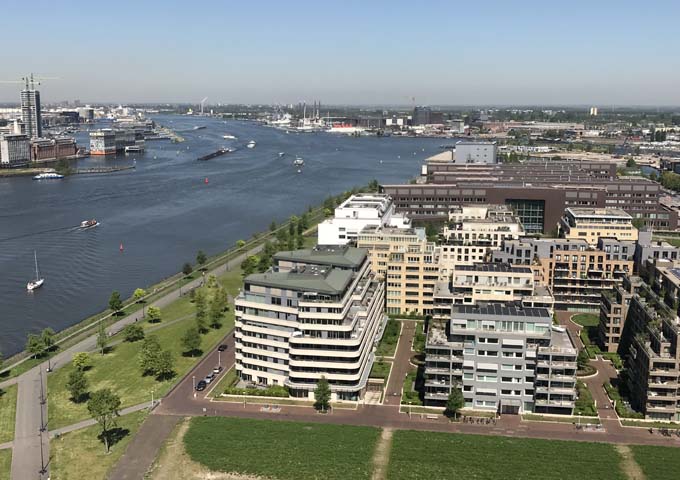 The rooftop terrace offers great views of Amsterdam Noord.