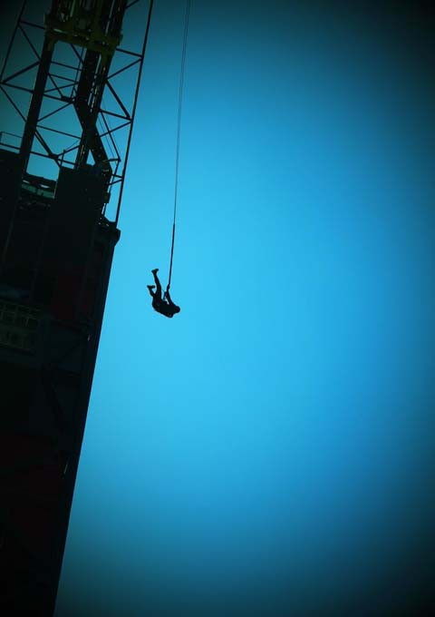 Guests can bungee jump from the top of the hotel.