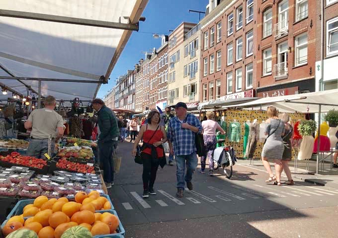 Albert Cuyp Market is Amsterdam's largest outdoor market spanning 3 city blocks.
