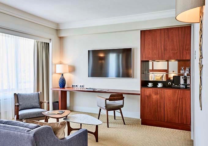 Spacious Executive Junior Suites feature amenities such as heated bathroom mirrors.