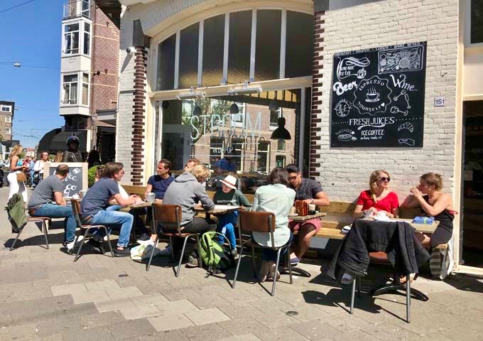 Stroom's outdoor terrace is a popular hangout for brunches and salads.