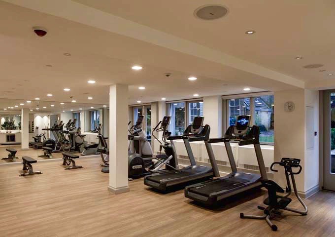 The gym is fully-equipped, and features private trainers on request.