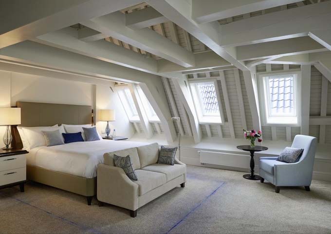 The King Loft rooms feature wooden beams and large sitting areas.