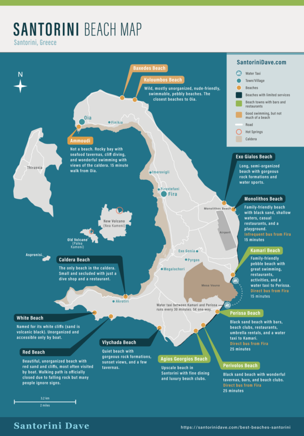 BEST SANTORINI BEACHES & Beach Map - Updated for 2021