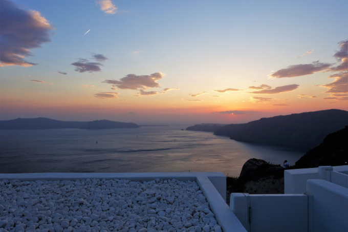 The Pool Suite's terrace offers breath-taking sunset views.