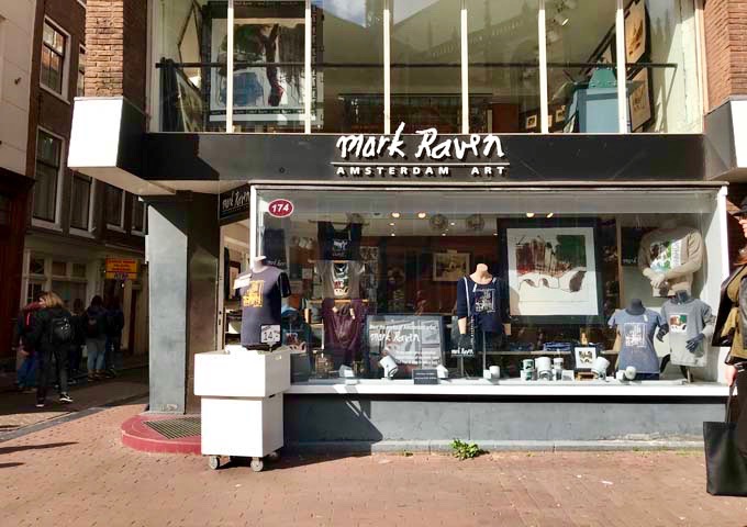 Mark Raven sells Amsterdam-themed memorabilia.