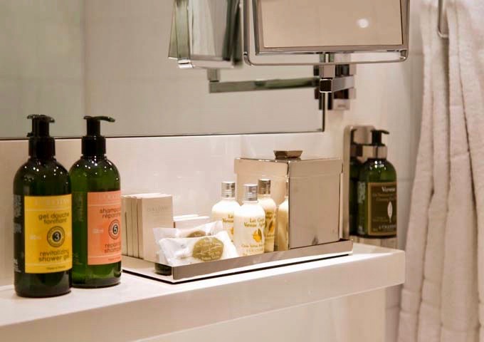 All rooms feature L'Occitane bath products.