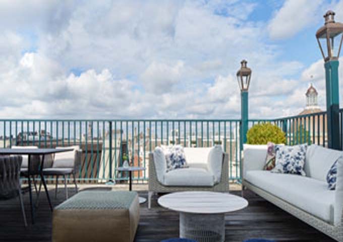 The Penthouse Suite's private terrace offers excellent city views.
