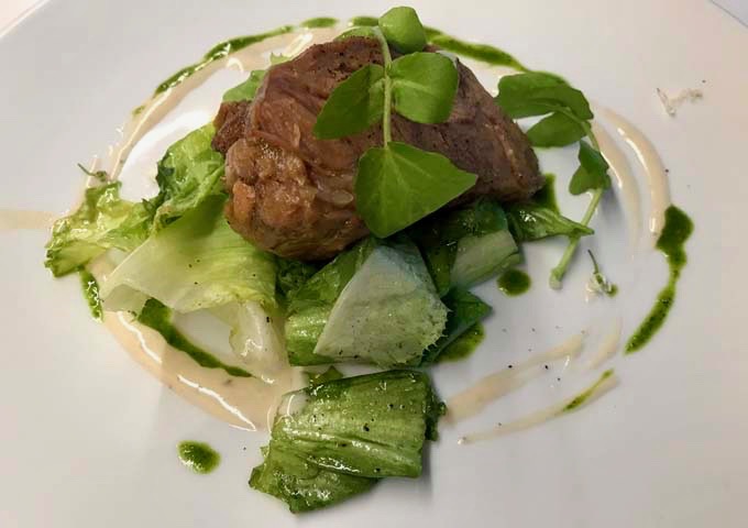 Gebr Hartering serves modern dishes such as beef cheek with spring greens.