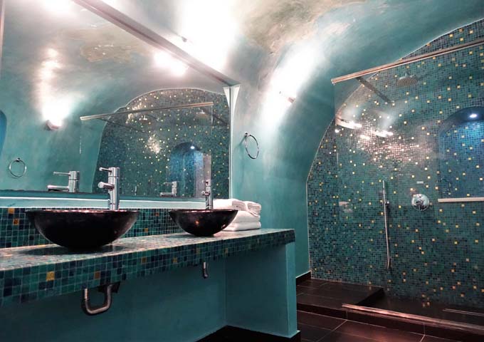 The ensuite master bathroom has dual vanities.