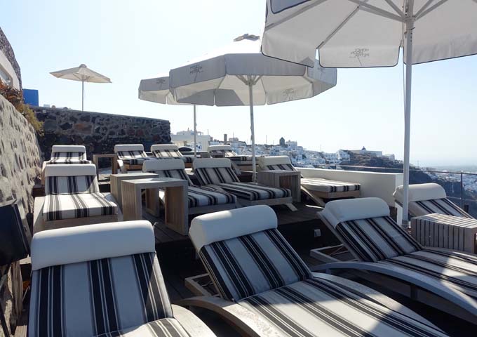 Plenty of sun loungers are located by the pool and on the terrace.