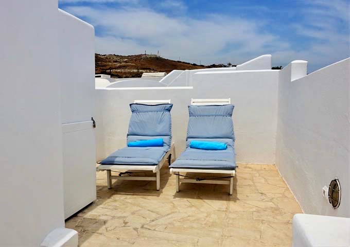 The suite's sun loungers provide much-needed privacy.