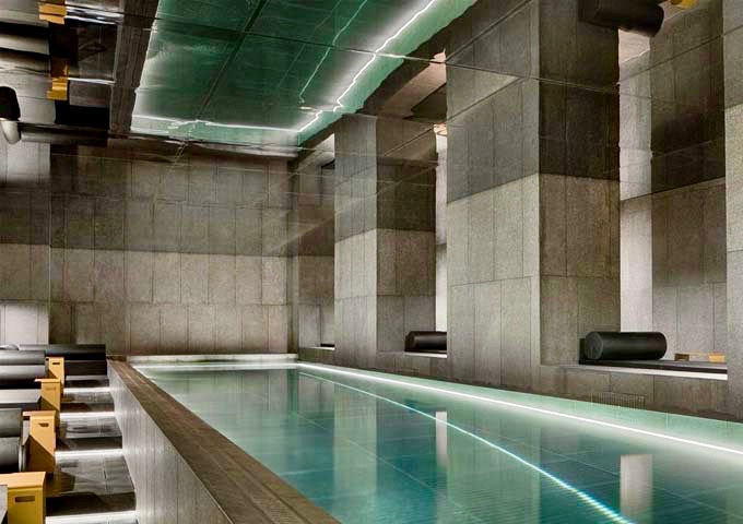 The basement pool is heated, and features a whirlpool.