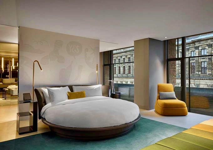 The Exchange WOW Suite Bank features a signature round bed.
