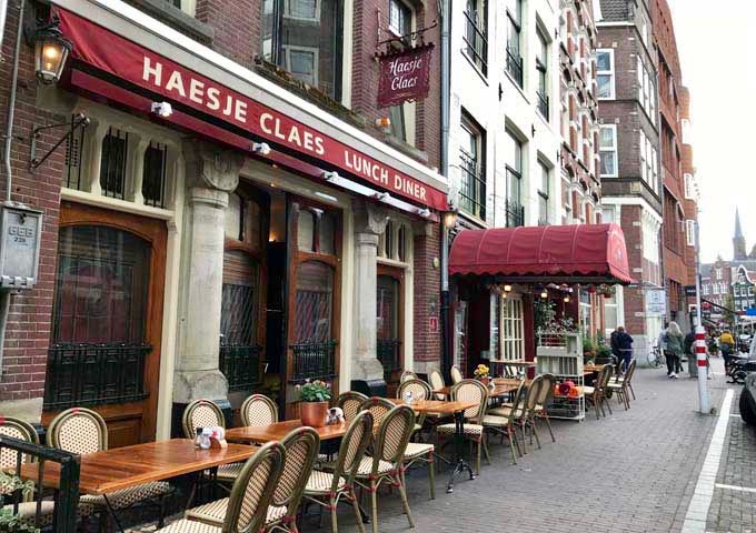 Haesje Claes is known for its traditional Dutch dishes, smoked fish, and seafood platters.