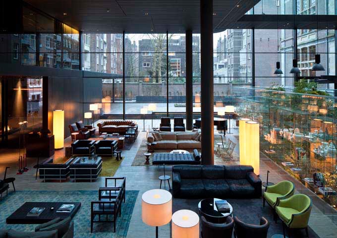 The hotel lobby is designed by Piero Lissoni.