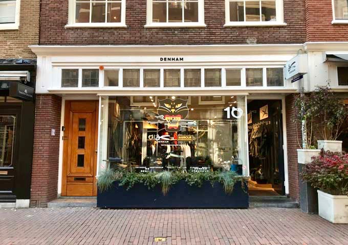 Denham sells men's denim wear, with a women's branch nearby.