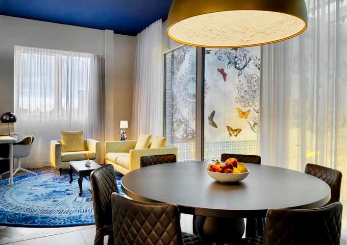 The living area of the Andaz Suite is spacious.