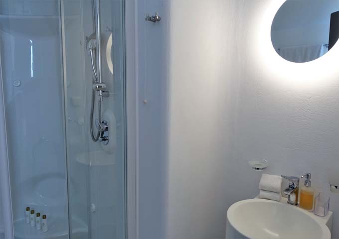 The ensuite bathroom is slightly different in design, but with the same amenities.