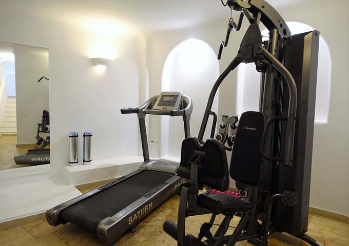 Each villa has a small but well-equipped underground gym.