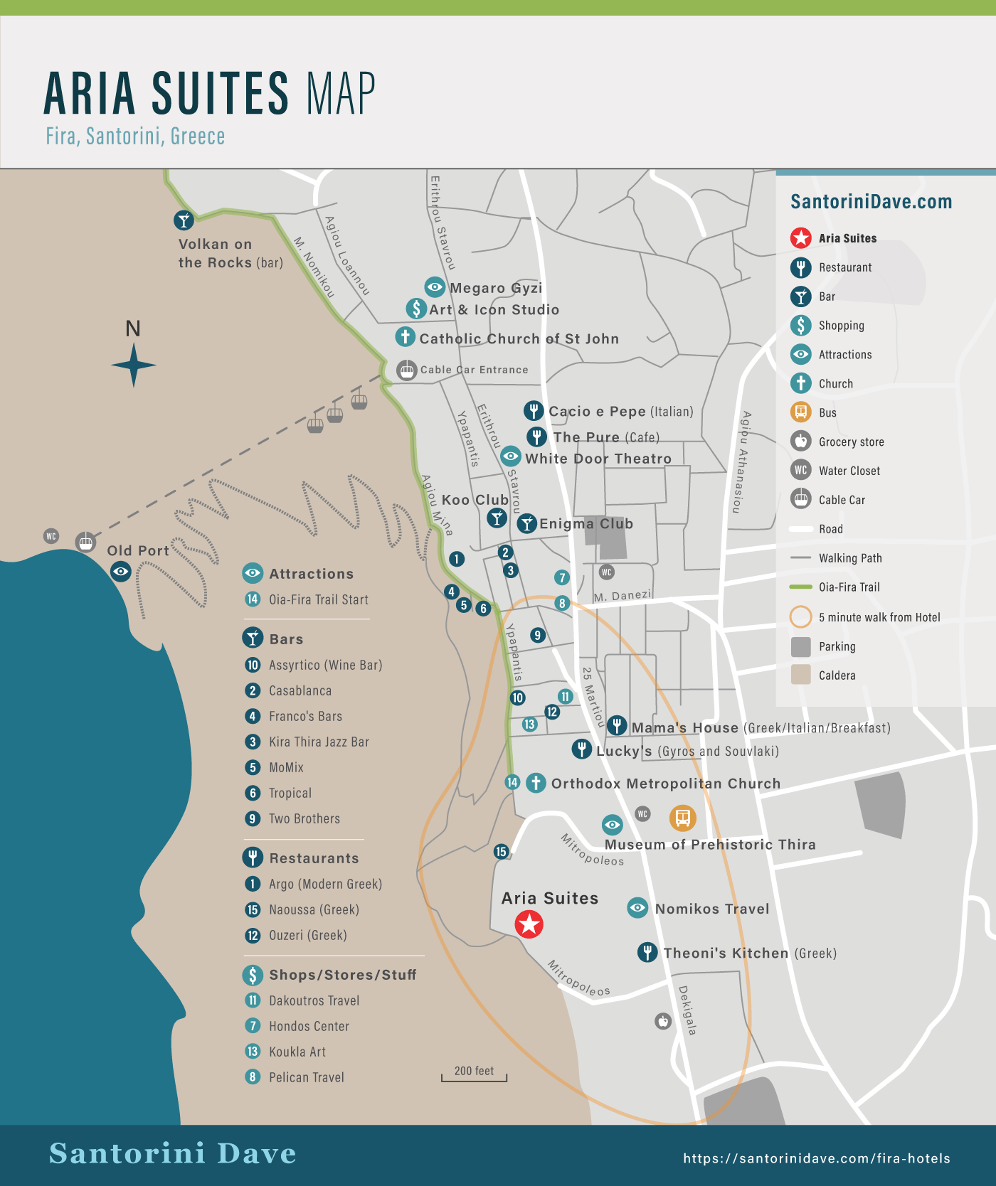 Aria Suites Santorini Hotel Map 