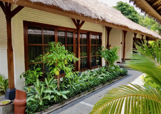 The villas feature a Balinese style.