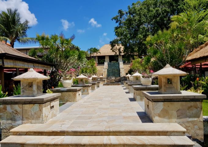 The resort architecture reminds guests of Bali.