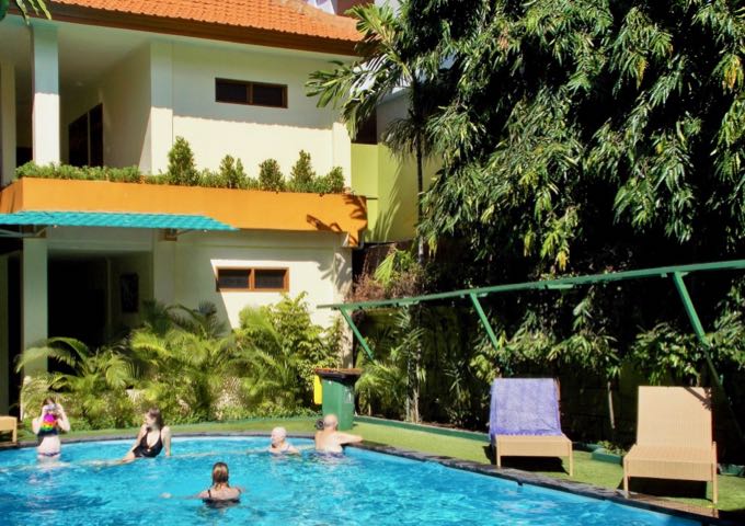 The second pool is more popular with families.