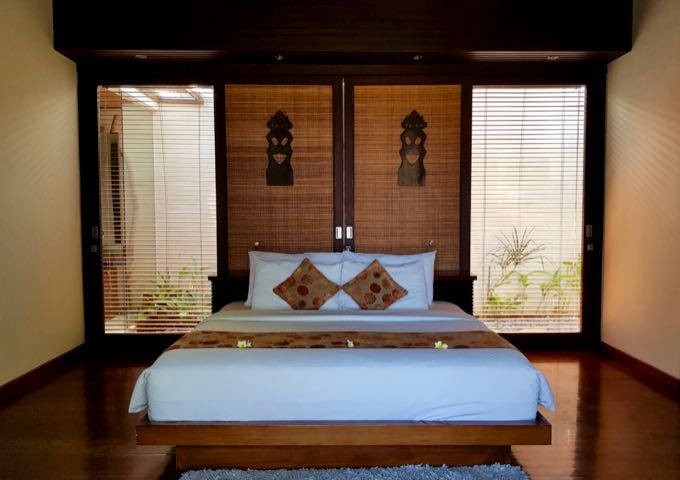 The spacious bedrooms are sport a traditional design.