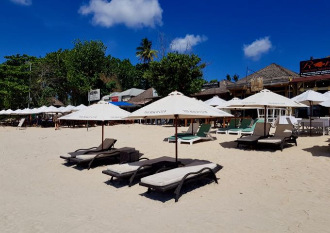 The Muaya Beach cafe feature lounge chairs and varied menus.