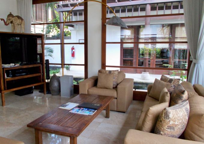 All villas come with a spacious living area.