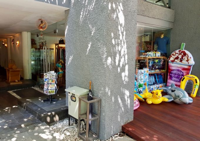 The resort gift shop also sells beach items.