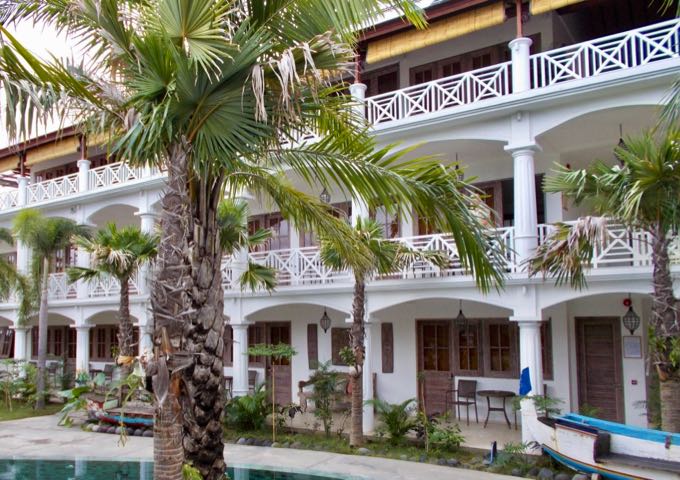 The resort features an attractive colonial theme.