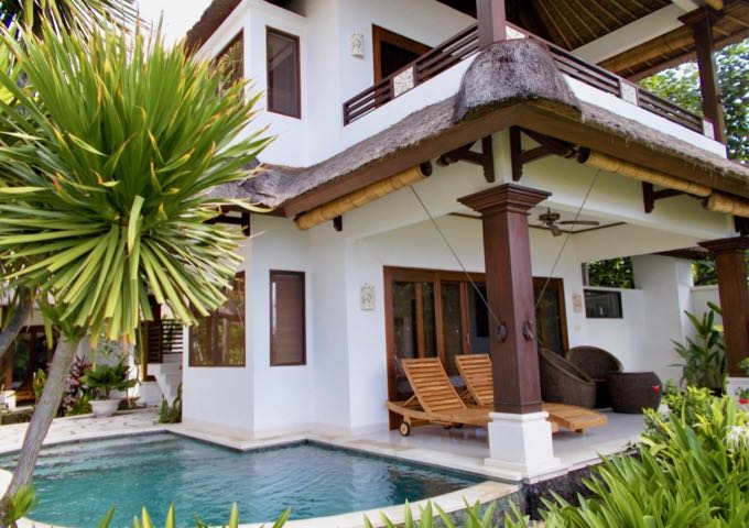 The villa on the ground floor has a private pool.