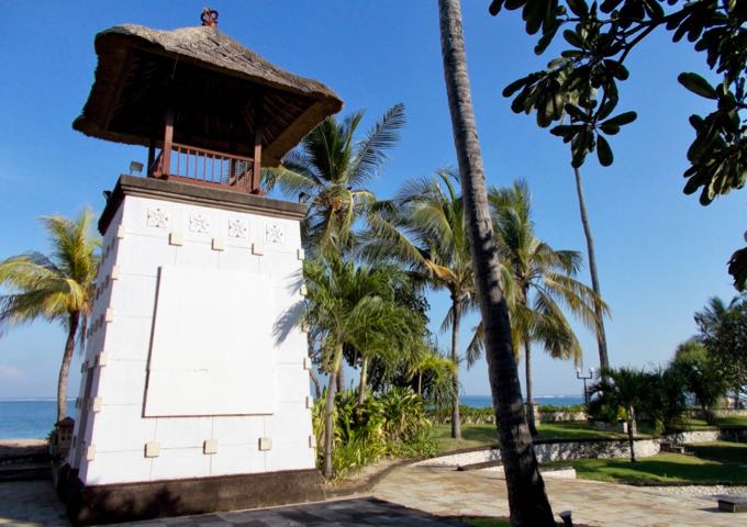 The resort has several traditional touches like a kulkul tower.