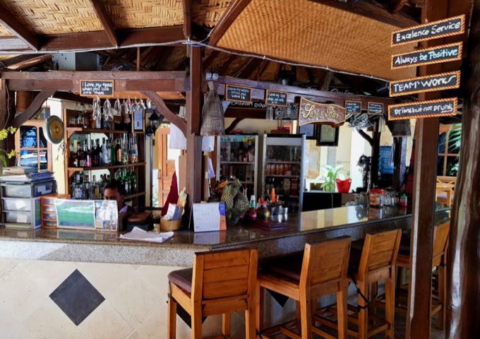 The resort bar is very popular.